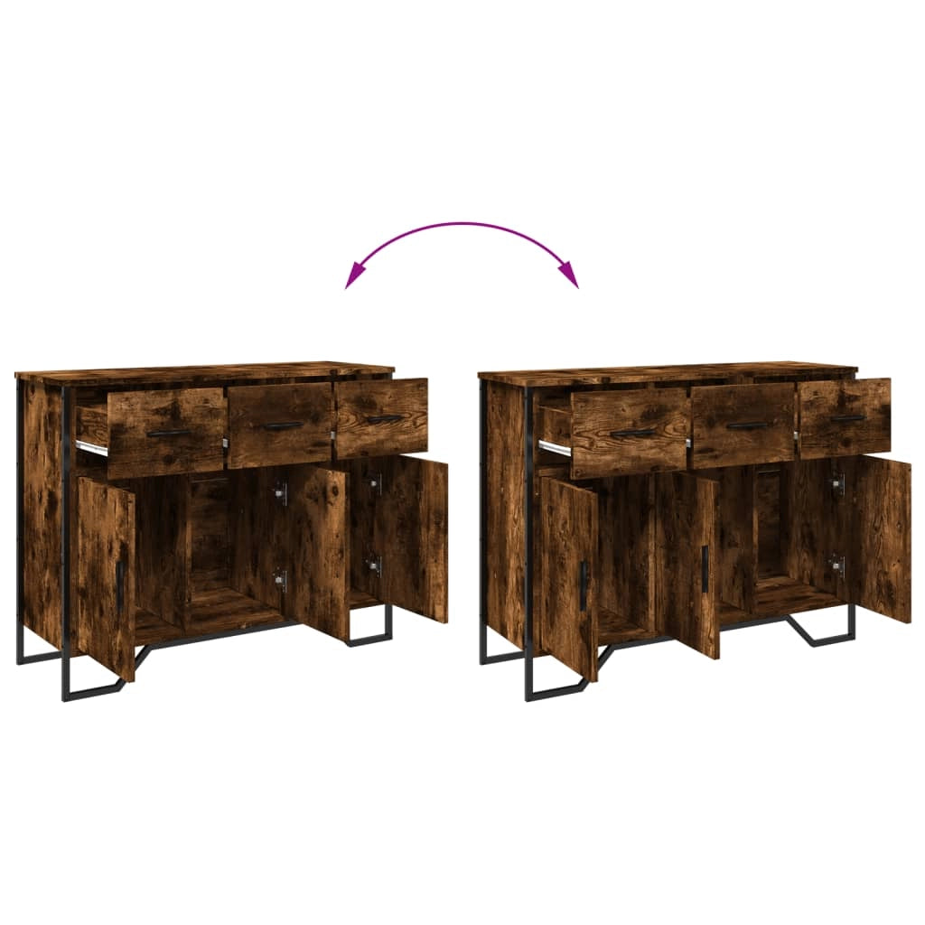 Buffet credenza cassettiera mobiletto mobile contenitore organizer per cucina soggiorno salotto 97 x 32,5 x 74,5 cm legno ingegnerizzato marrone 02_0031137