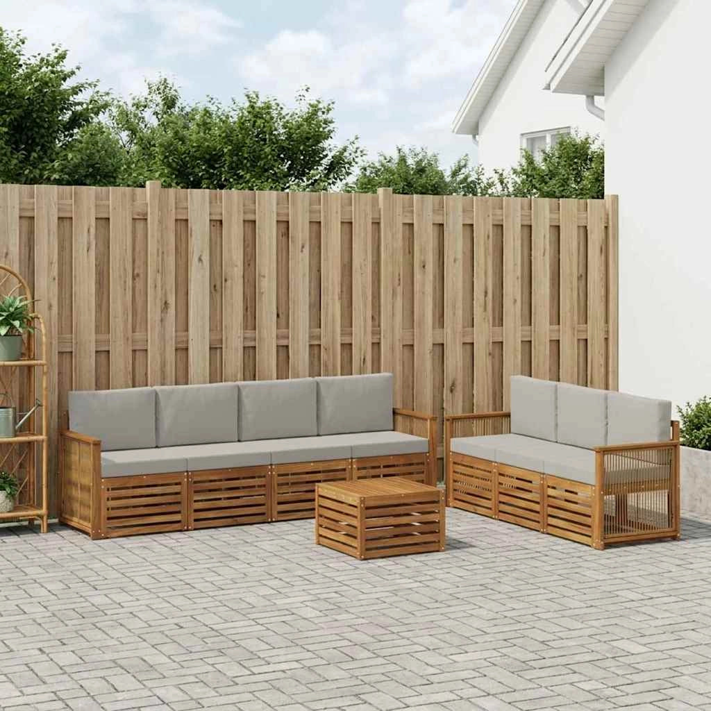 Set divani 8 pz Legno di Acacia Massello 3384117