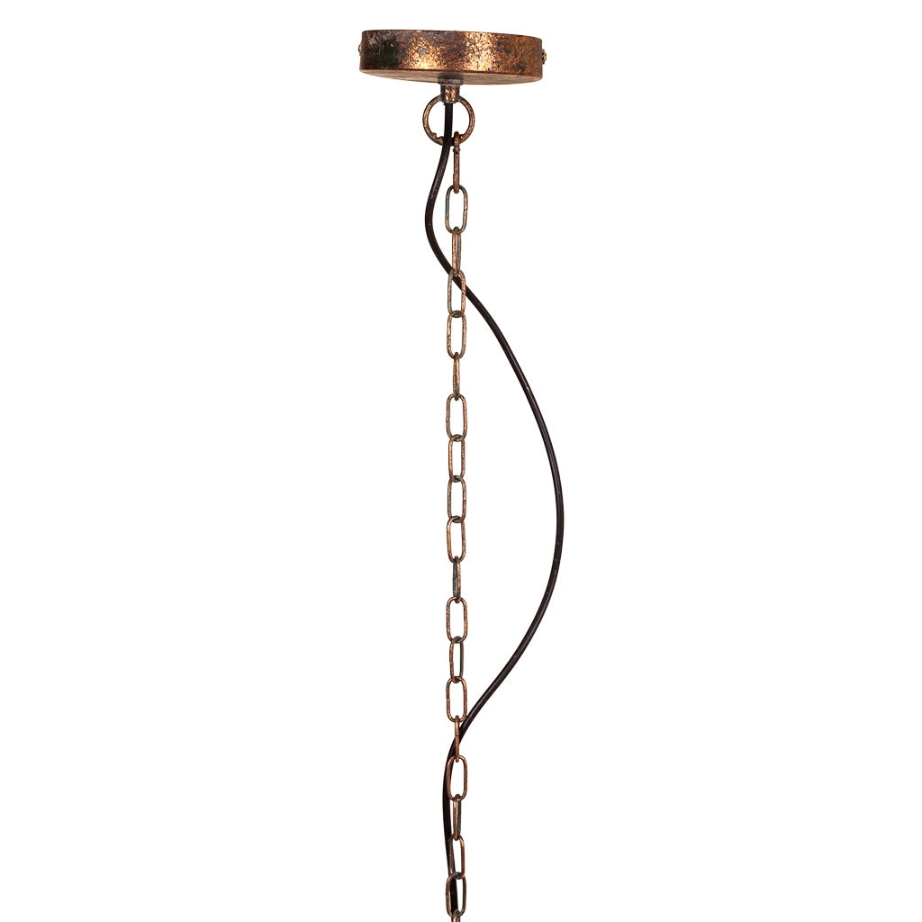 Plafoniera in metallo dorato 41x41x54/115h
