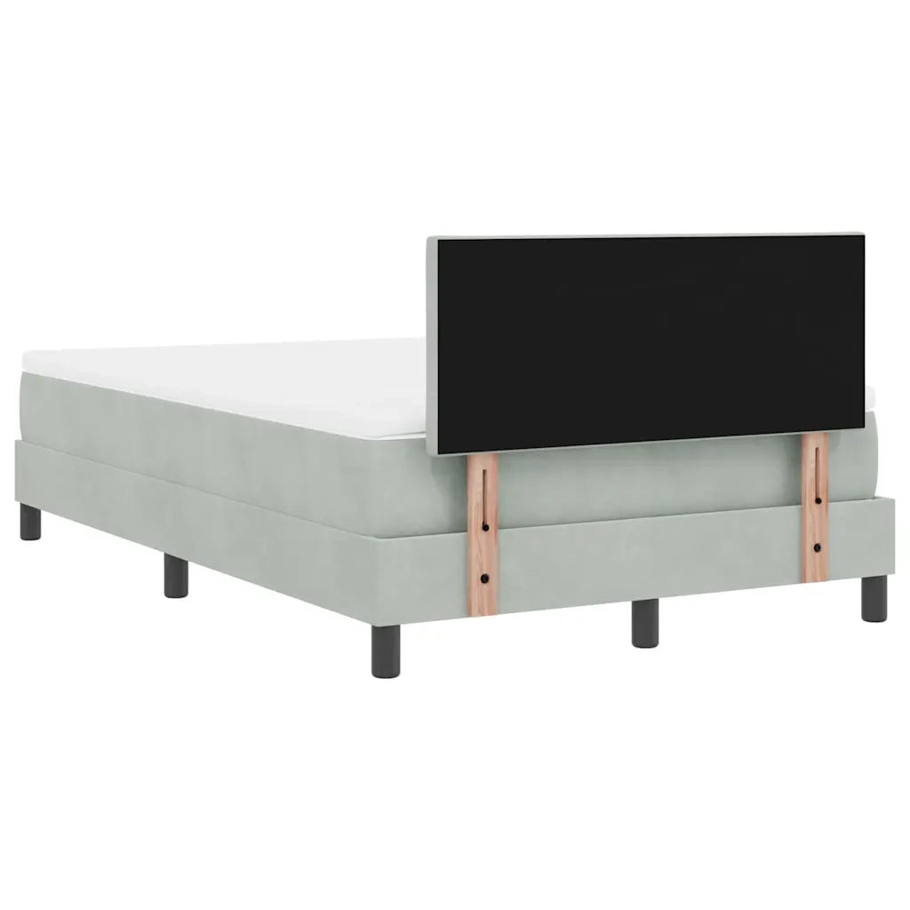Letto a Sorgente LED con led Grigio chiaro 120 x 190 cm Velluto 3342704