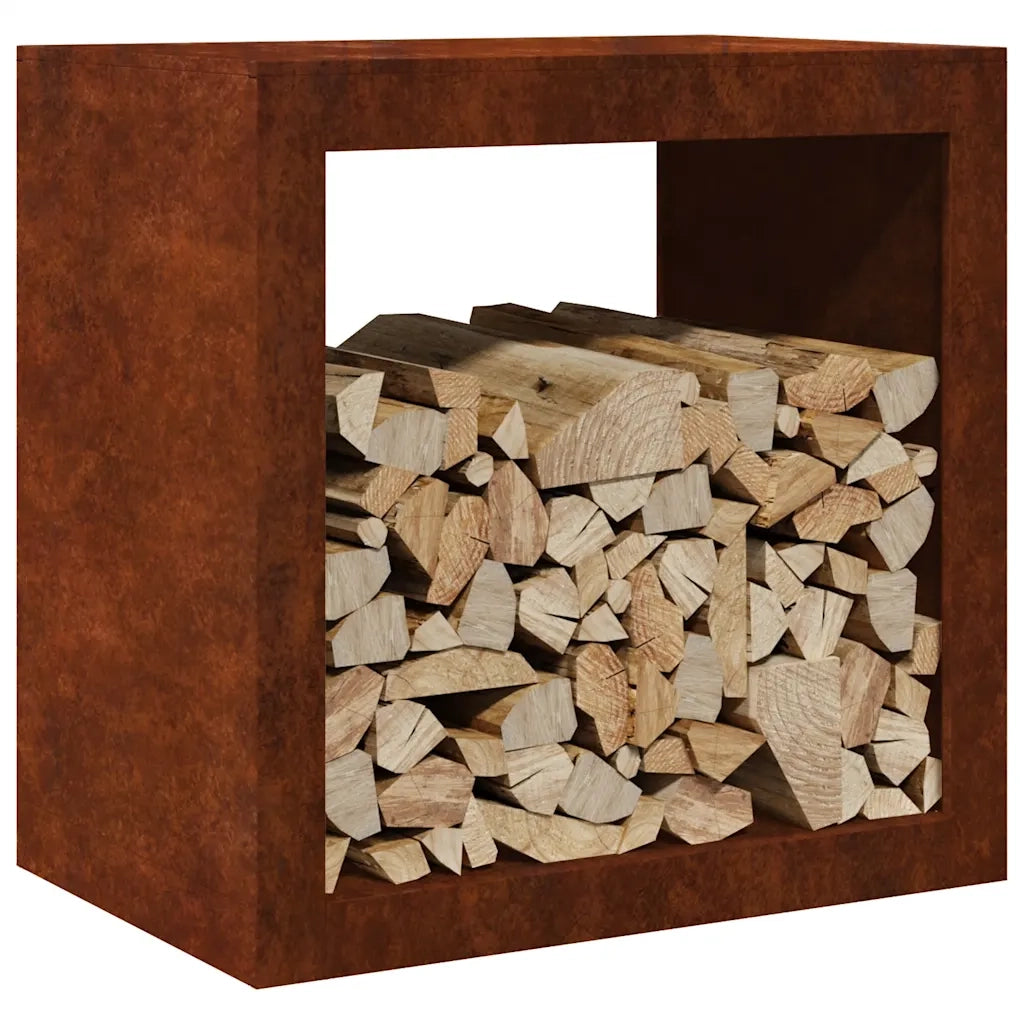 Portalegna 60x40x60 cm in Acciaio Corten