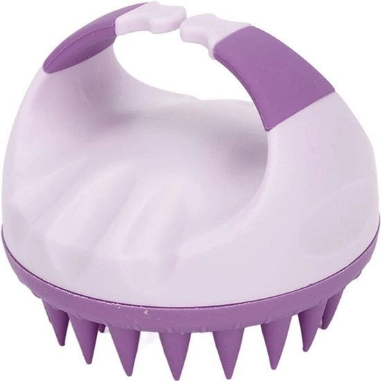 Spazzola per capelli con massaaggio delicato in silicone, impermeabile, da uso manuale, per la cura della pelle del capo, anti-roos, per uso in doccia.