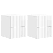 Mobiletto da notte a muro 2 pcs Bianco Lucido 33 x 34,5 x 40 cm