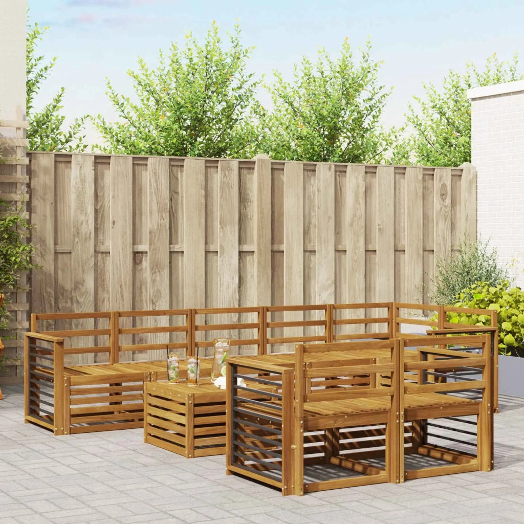 Set divani 9 pcs Naturale Legno di Acacia Massello 3375059