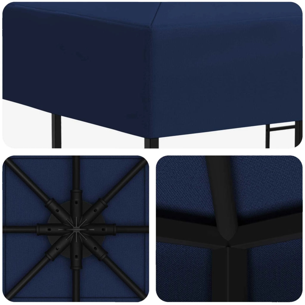 Gazebo 3 x 3 m Blu Poliestere e Acciaio 190 900331