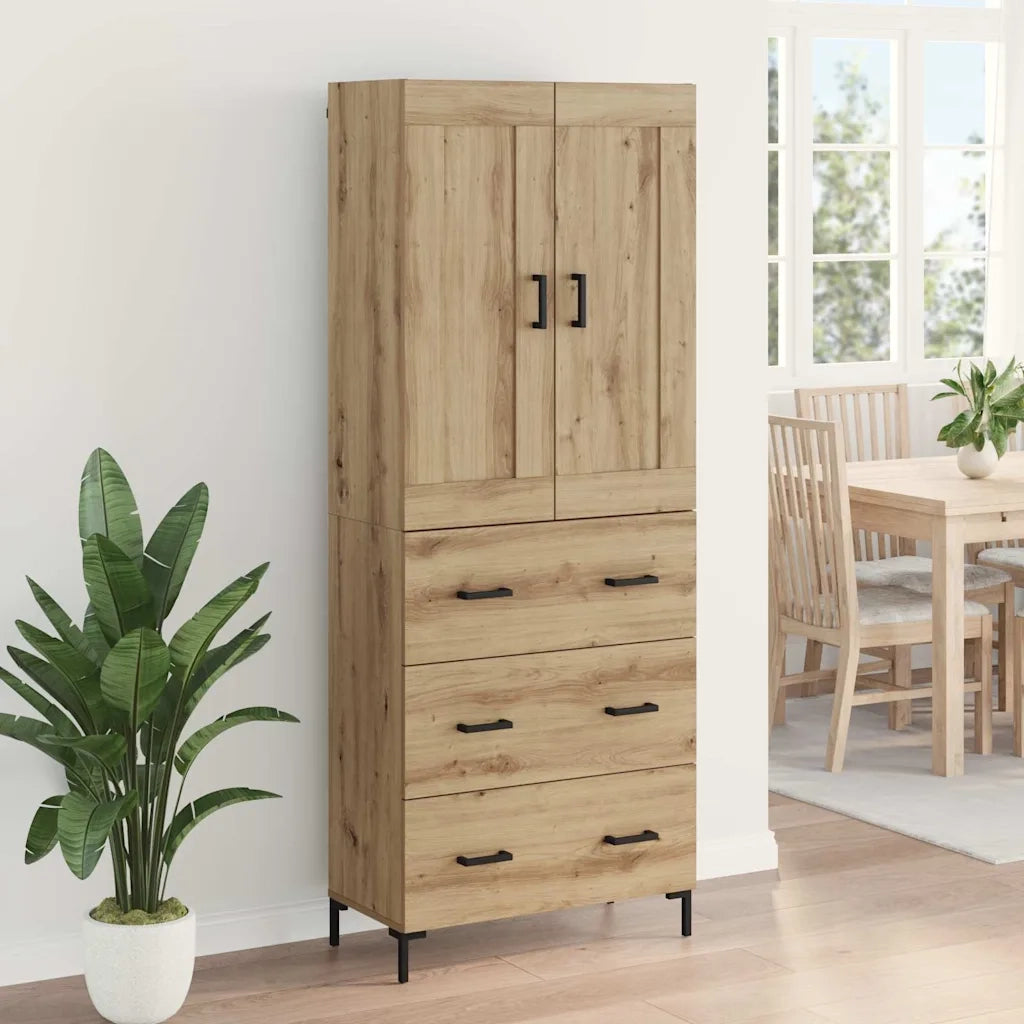 Credenza 2 pcs Rovere artigianale Legno multistrato 3415887