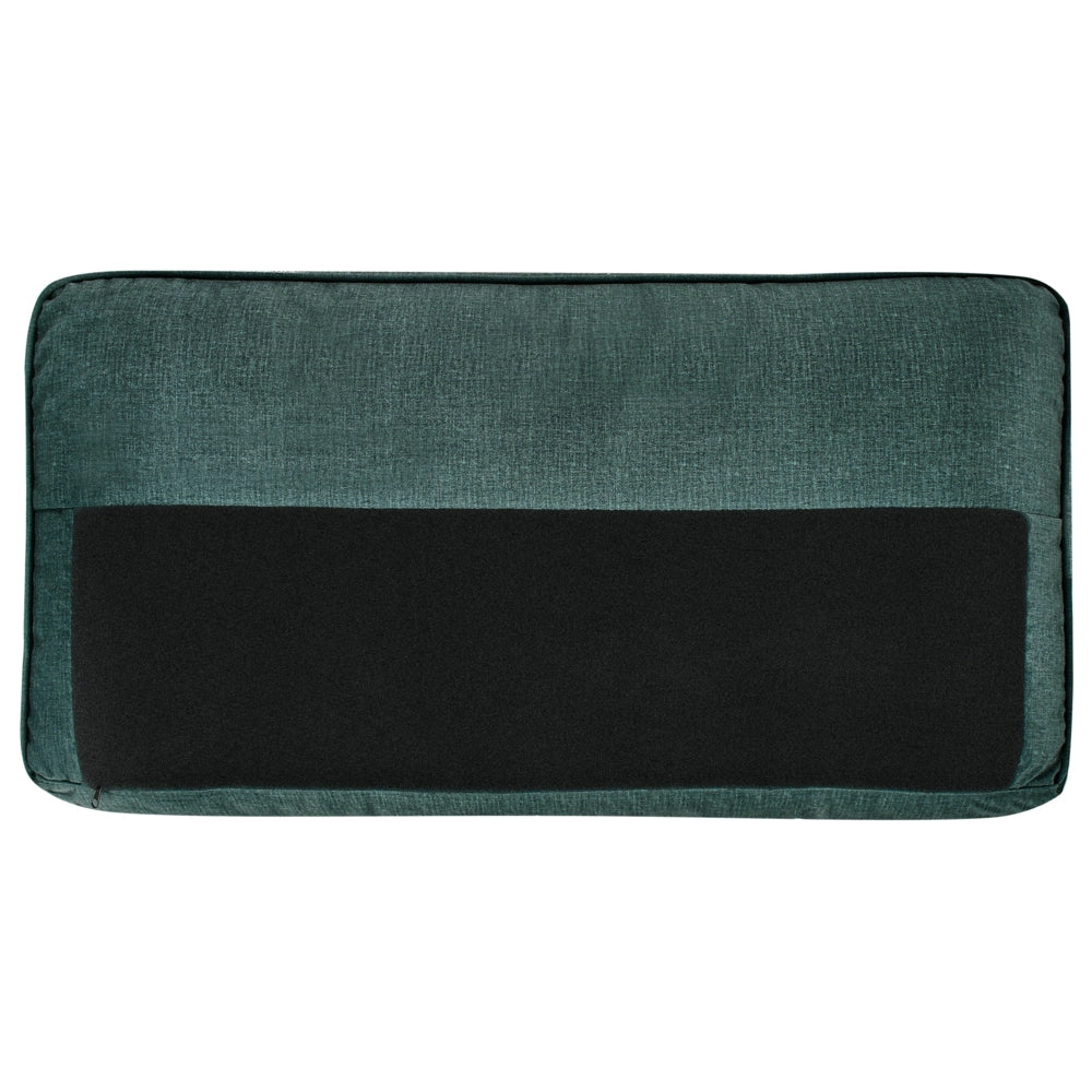 Poltrona in velluto verde scuro con cuscini e gambe in metallo stile moderno minimalista