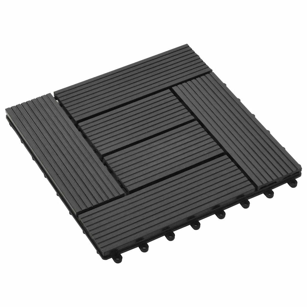 Piastrella per Decking 11 pz Nero 30 x 30 cm WPC CFW3145777