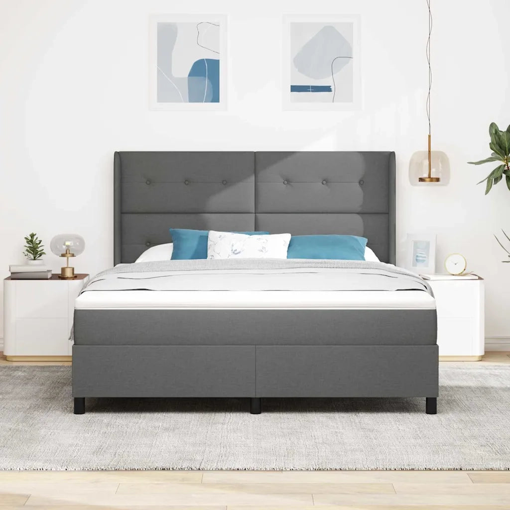 Letto a Sorgente LED Grigio scuro 180 x 200 cm Tessuto 3343519