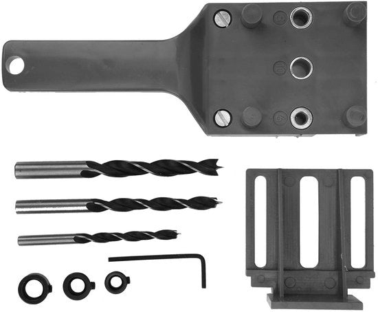 Set di punzoni per forare - 8 pezzi - Hout lavorazione - Autoalimentato - Adatto per 6 mm 8 mm 10 mm - Posizionamento del foro - Per connessioni in legno
