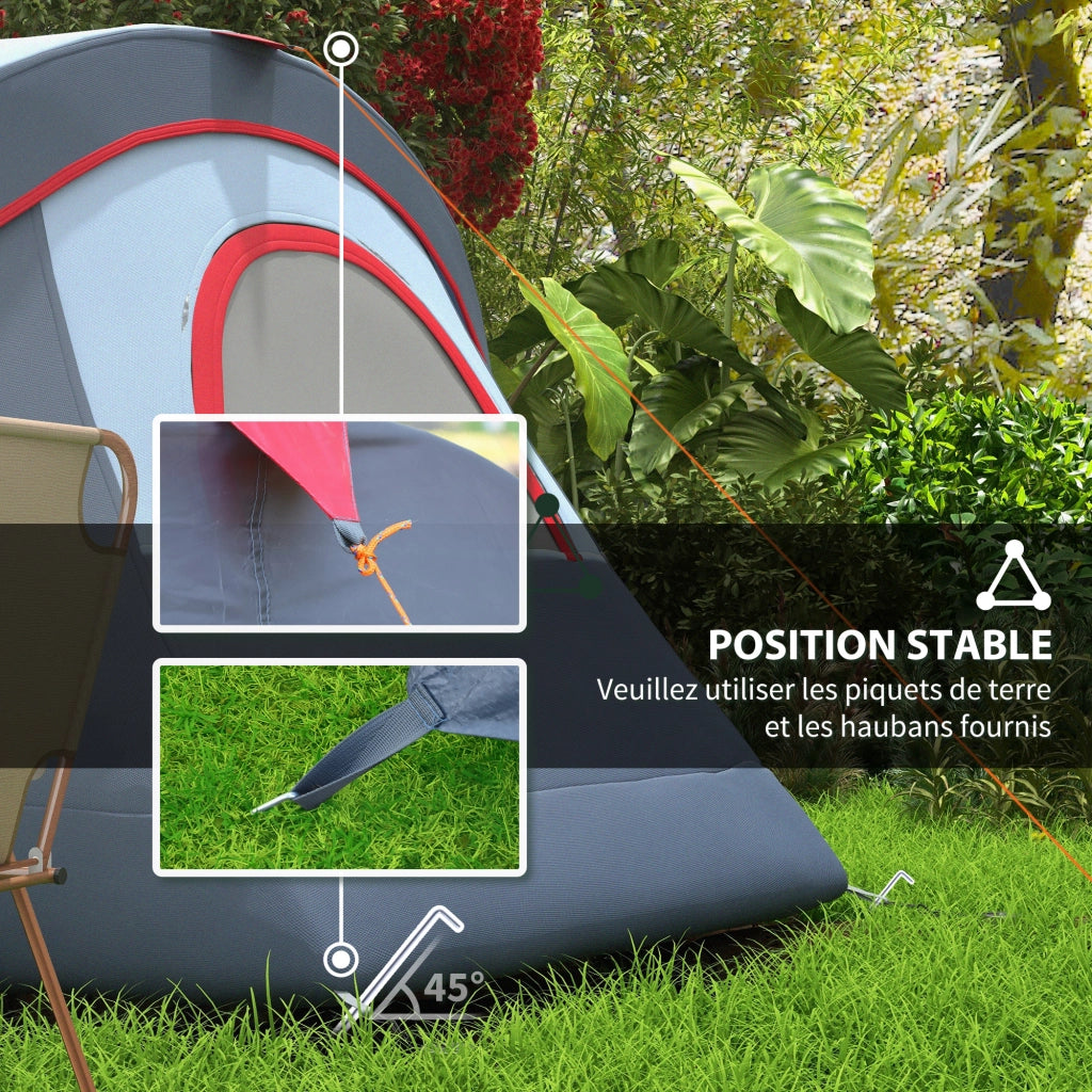 Tenda da campeggio 6 posti ¨C zephmum ¨C 455x220x180 cm grigio