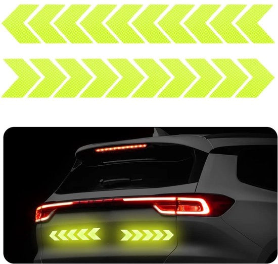 2 pezzi di adesivi riflettenti di avviso, notte, alta visibilità, con adesivo self-adherente, universali per auto, rimorchiatoio, camion, motociclo, bicicletta, barca (giallo)