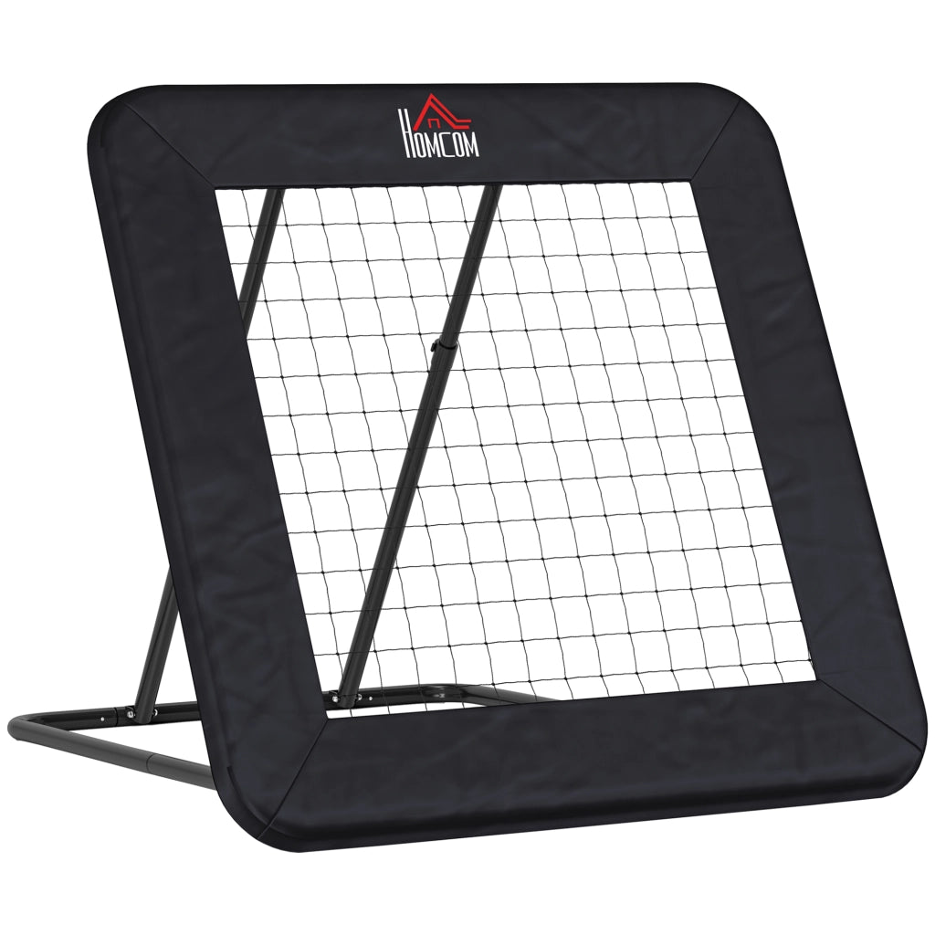 Rebounder multi-sport pieghevole in acciaio nero 128 x 118 x 108-120 cm