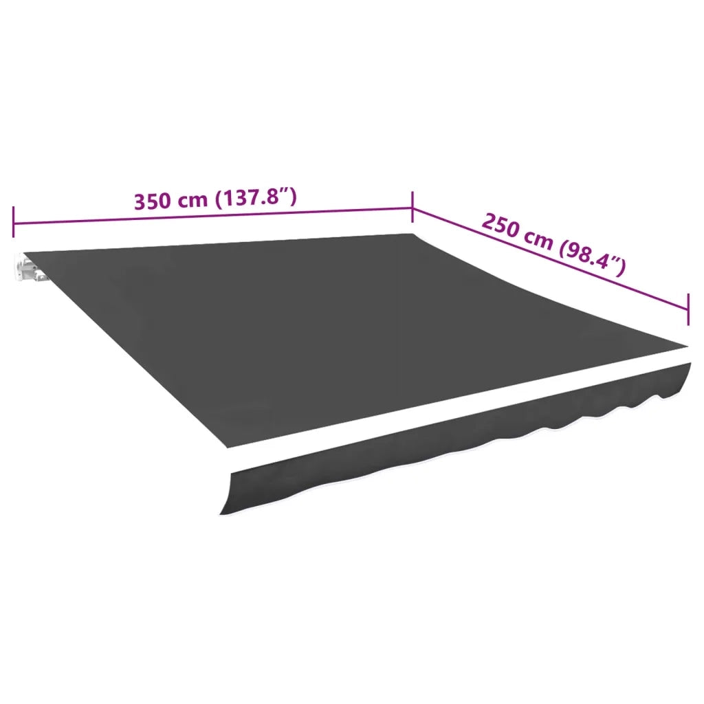 Tendone Parasole in Tela Antracite3,5x2,5 m 143709