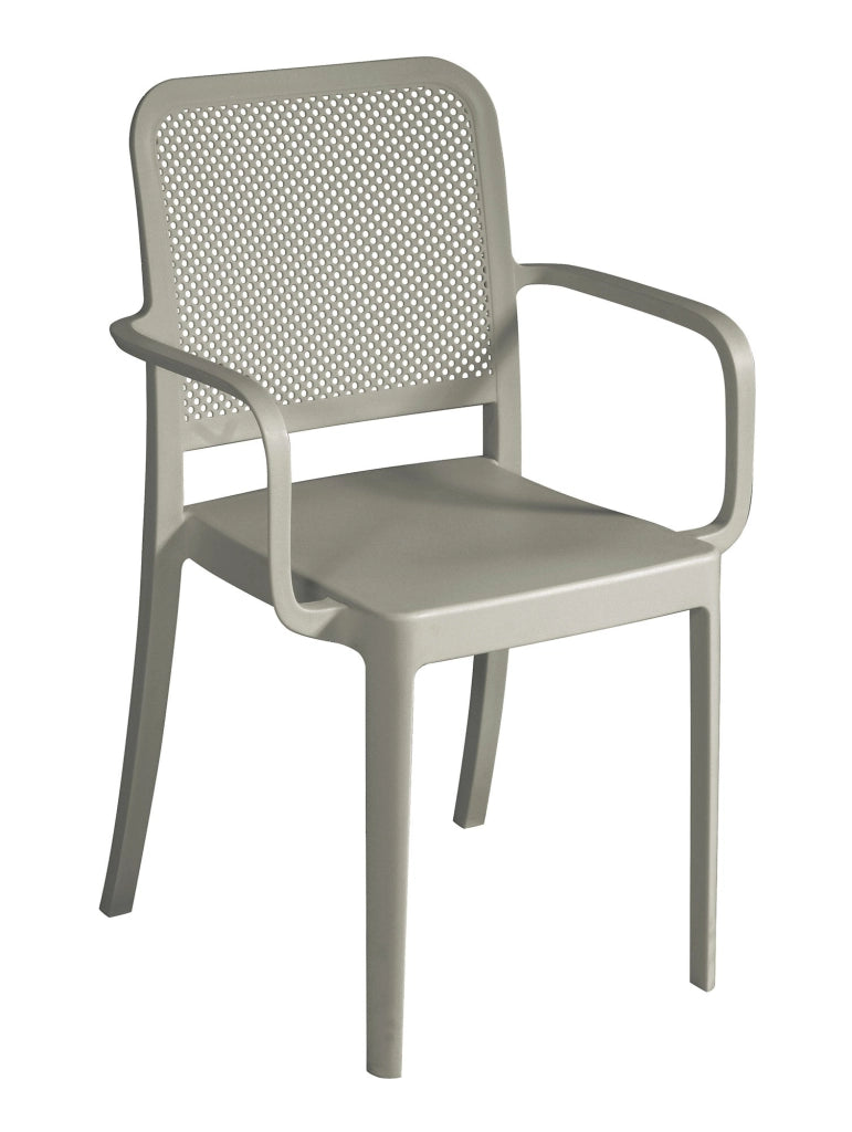Sedia Impilabile da Giardino 56x52x86 cm in Polipropilene Tortora