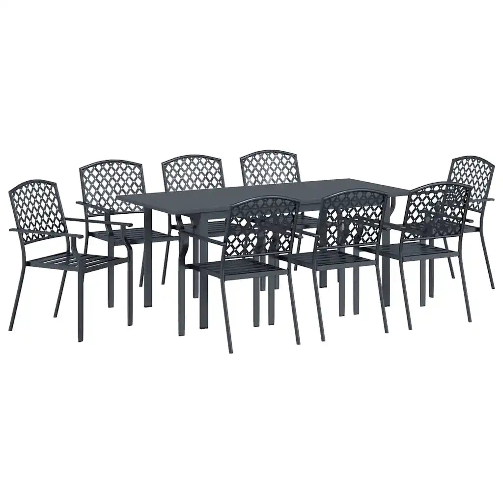 Set da Pranzo per Giardino 9 pcs Antracite 3378819