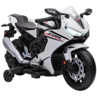 Moto Elettrica per Bambini con Licenza HONDA, Batteria 6V Ricaricabile, Velocità 3km/h, Bianco