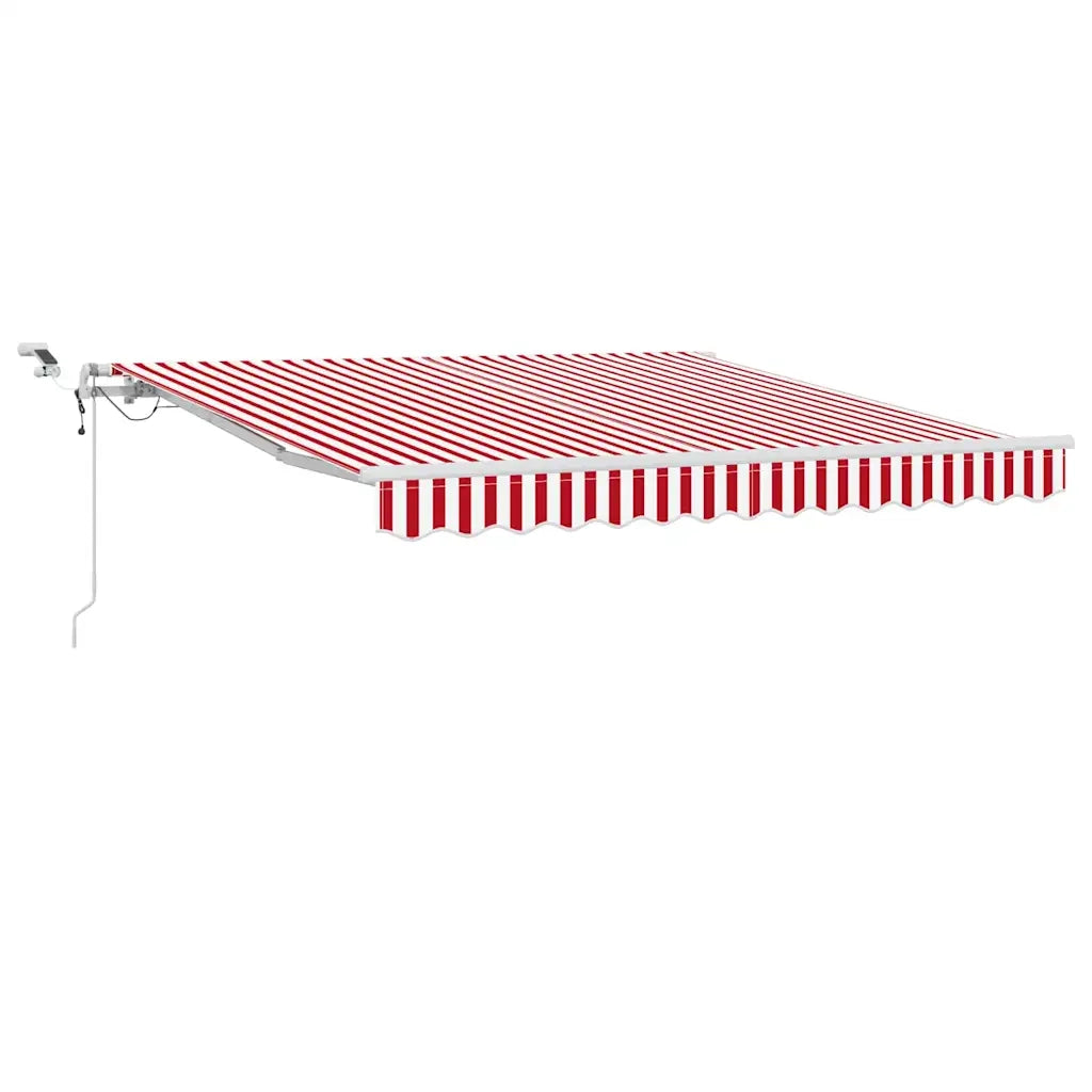 vidaXL Tenda Retrattile Rosso e Bianco 300 x 250 cm Tessuto e Metallo