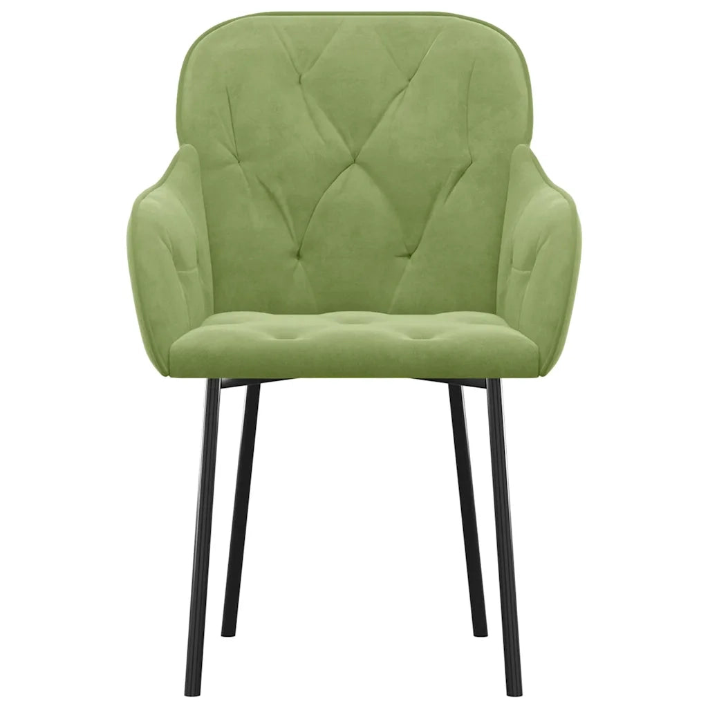 Sedie da Pranzo 2 pz Verde Chiaro in Velluto cod mxl 9366