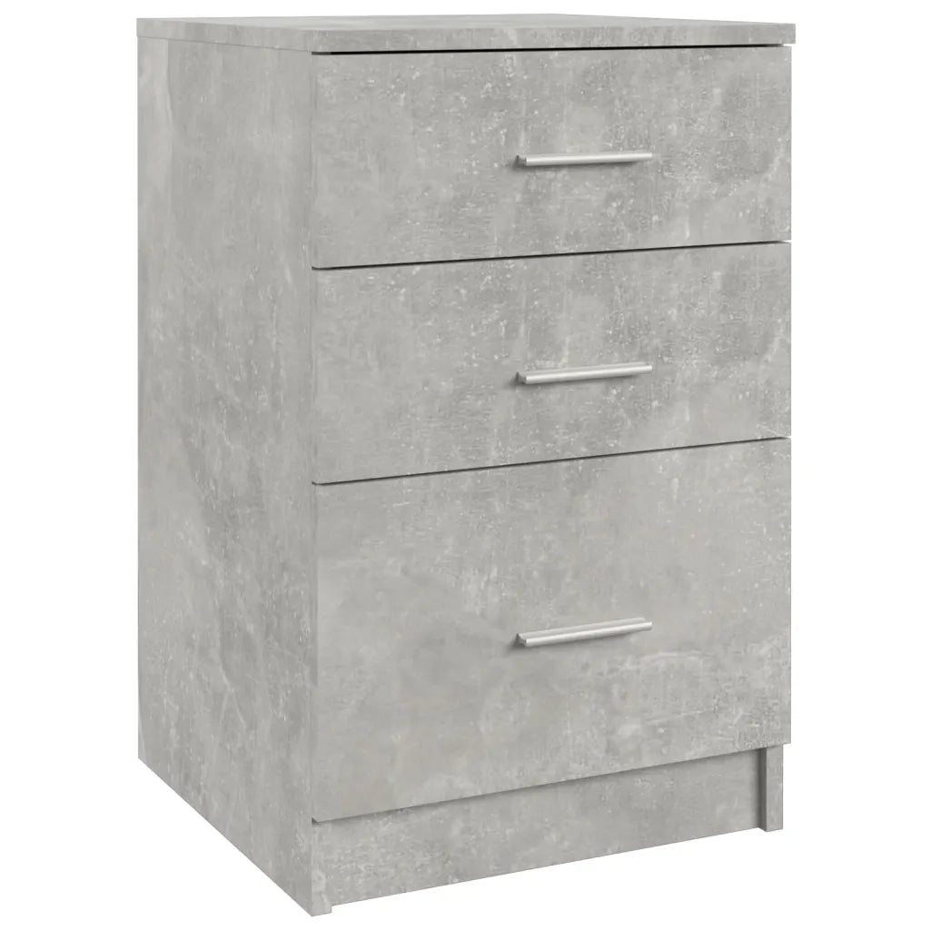 Comodino Grigio Cemento 40x40x63 cm in Legno Multistrato 808643