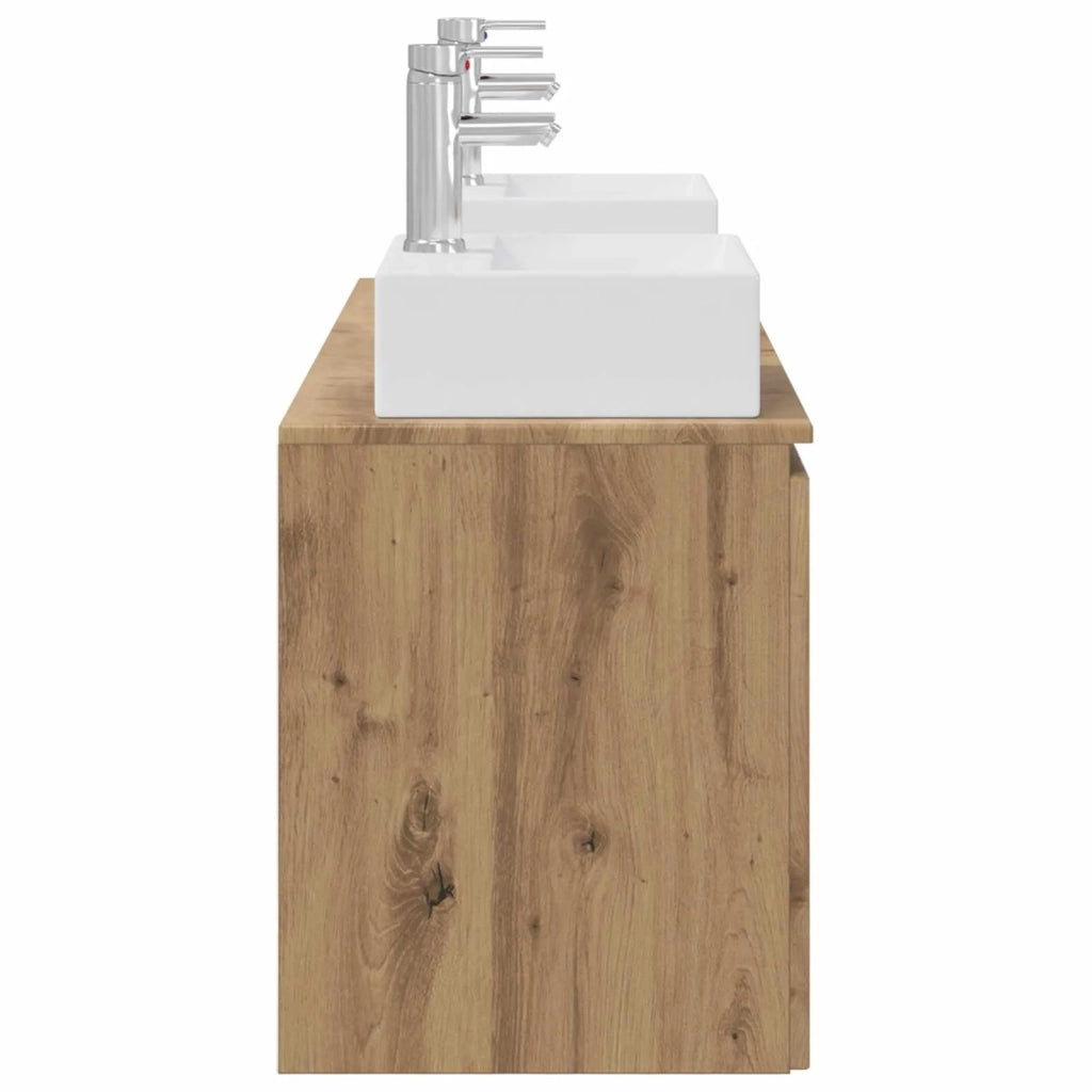 Set di Armadi da Bagno 3 pz Rovere Artigianale 3405656