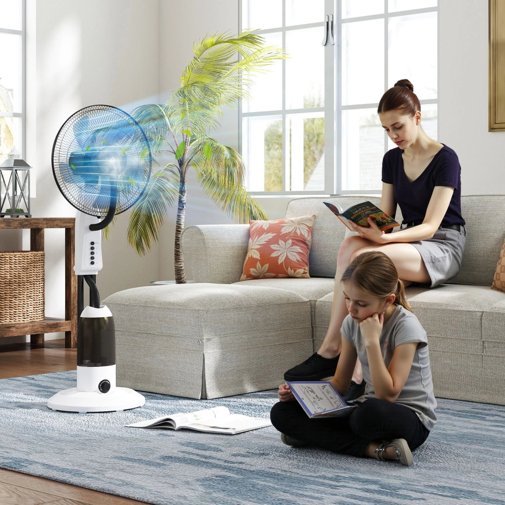 Ventilatore Nebulizzatore Oscillante 90 W ¨C Zephmum ¨C 44,5x120 cm Bianco