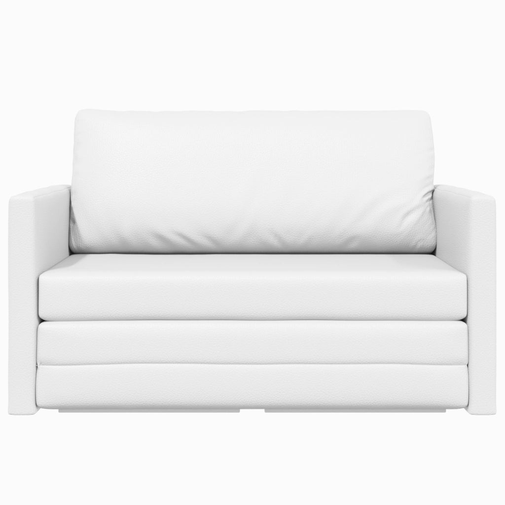 Divano Letto a Pavimento 2-in-1 Bianco 124x71x78 cm Pelle Artificiale