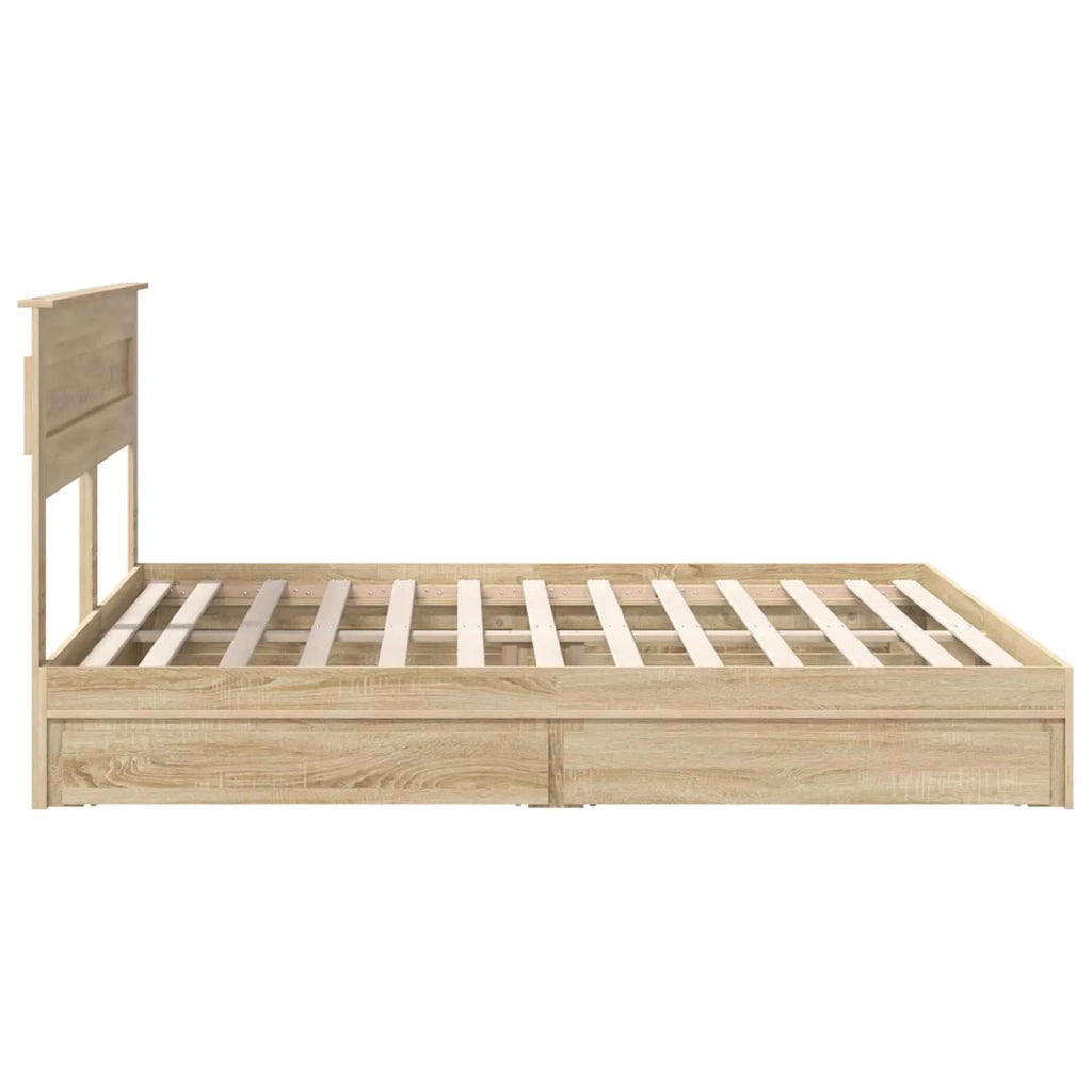 Letto con Contenitore con testiera Rovere Sonoma 180 x 200 cm 3409894