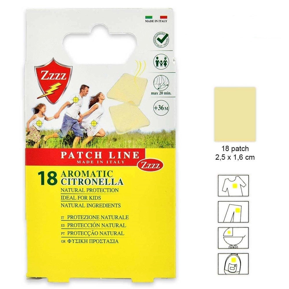 Trade Shop - Set 12pz Da 18 Cerotti Alla Citronella Protezione Repellente Zanzare Antipuntura 164386 -