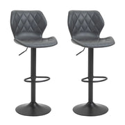 SET DI 2 SGABELLI DA BAR ALTI IN SIMILPELLE CON ALTEZZA REGOLABILE, SGABELLI CUCINA GIREVOLI CON SCHIENALE E POGGIAPIEDI, 44X50.5X90-110CM GRIGIO