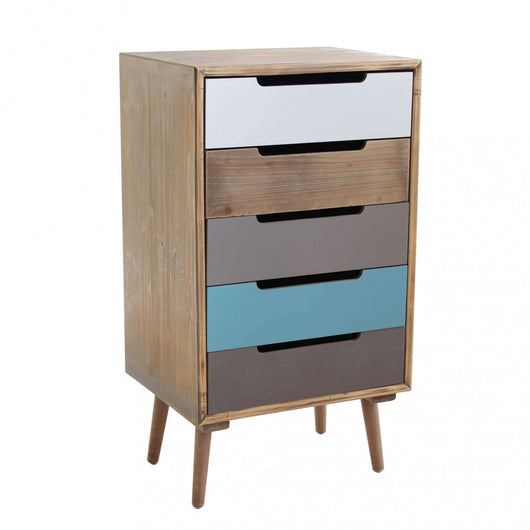 Cassettiera Darwin 45x36,5x81,5 h cm in Legno Multicolor
