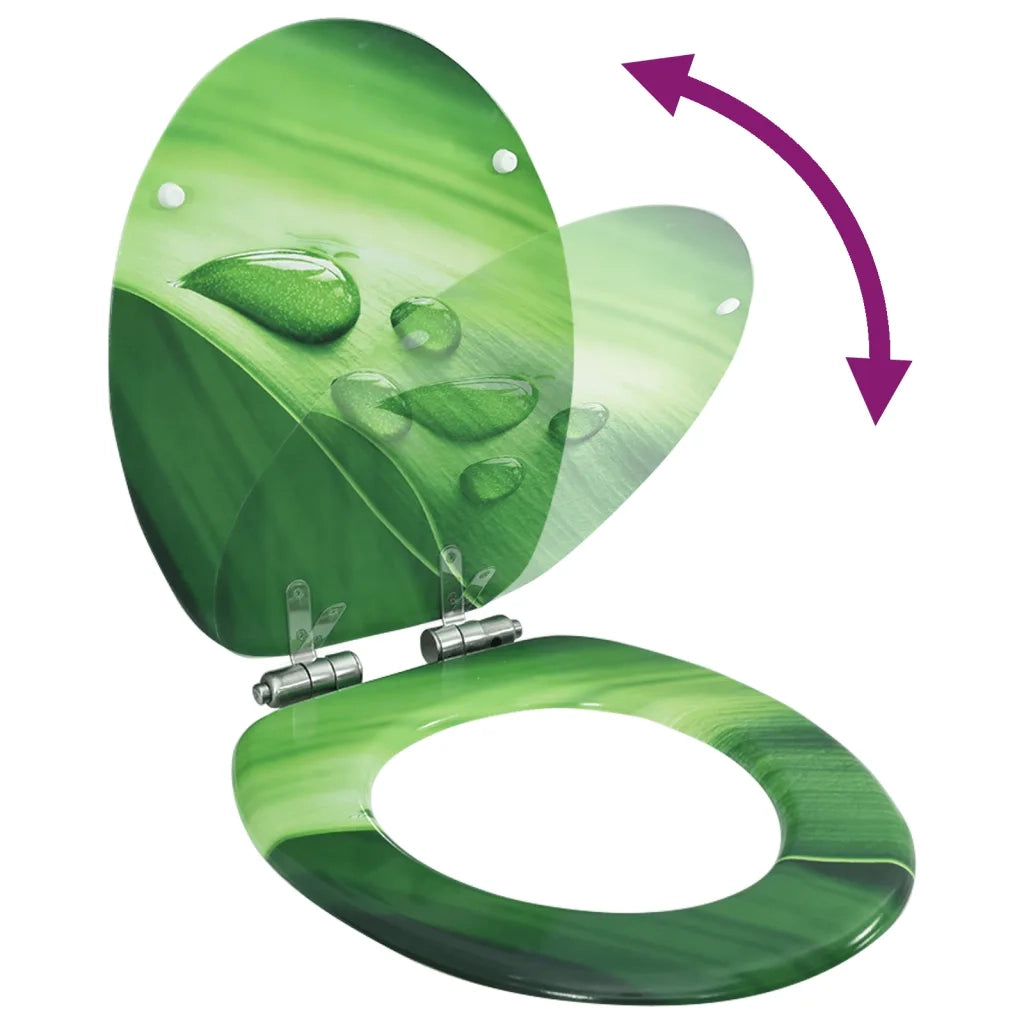Tavoletta WC Coperchio Chiusura Morbida MDF Verde Goccia Acqua cod mxl 41870