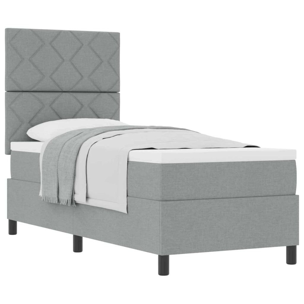 Letto a molle con materasso Grigio chiaro 80 x 200 cm Tessuto 3339420