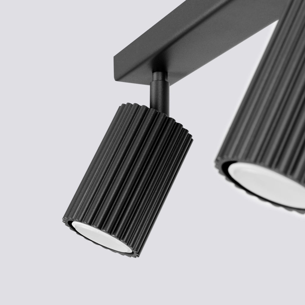 Plafoniera nera moderna 30cm 2 spot GU10 Pure Lume