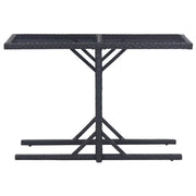 Tavolo da Giardino | Tavolino da esterno Nero 110x53x72 cm in Vetro e Polyrattan
