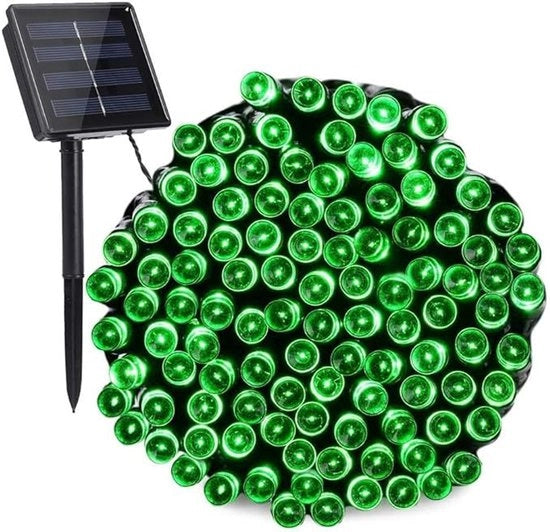 Cavo di illuminazione solare per esterni, 11 metri, 60 LED, 8 impostazioni di luce, resistente all'ambiente esterno, adatto per Halloween, matrimoni, feste e decorazioni di Natale per esterni, luce verde