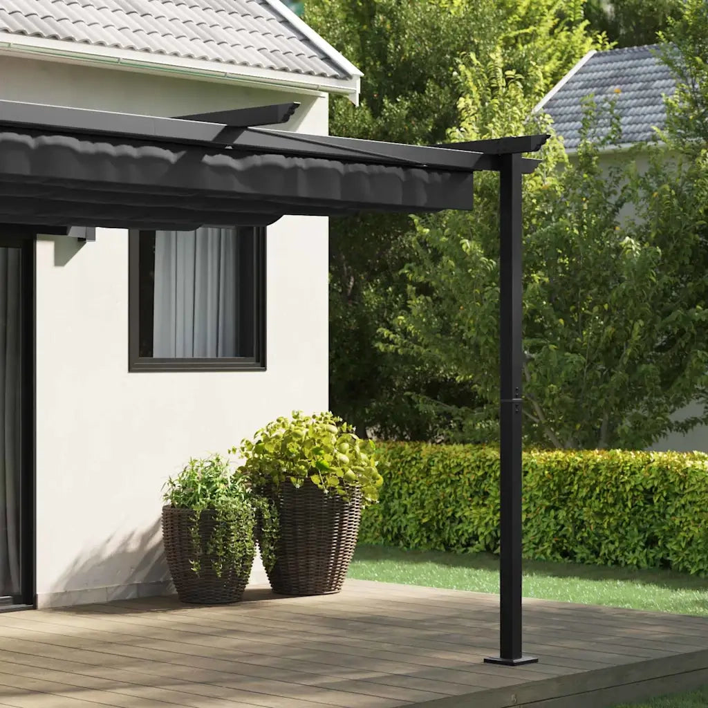 vidaXL Gazebo a Muro Antracite Acciaio