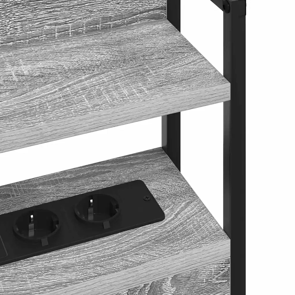 Testiera con lo scaffale-Testata contenitore Grigio sonoma 80 cm Legno multistrato