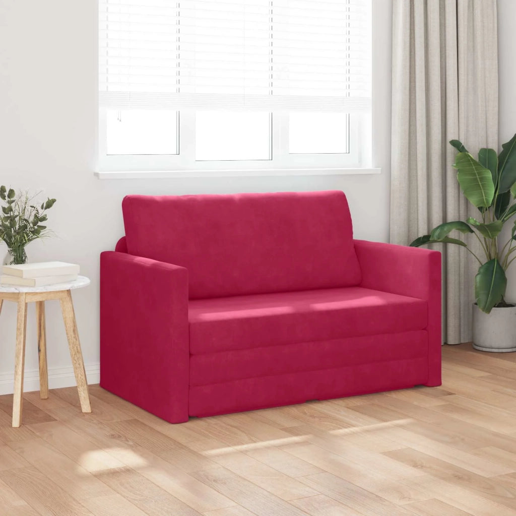 Divano letto | Sof¨¤ letto | Letto singolo Rosso Vino 124 x 71 x 78 cm Velluto