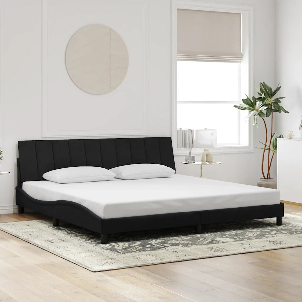 Giroletto senza Materasso Hanko Nero 200x200 cm in Velluto