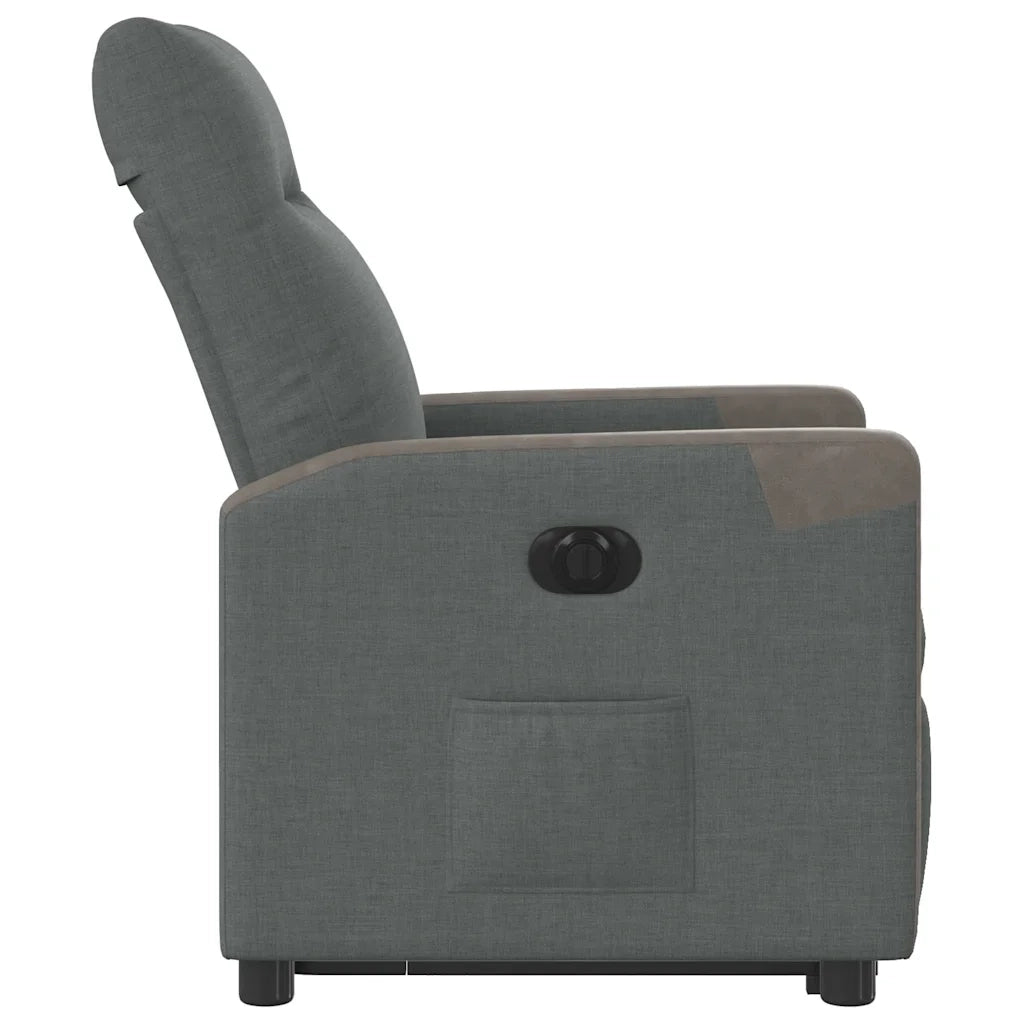 Poltrona | Sedia Relax Alzapersona Reclinabile Elettrica Grigio Scuro Tessuto