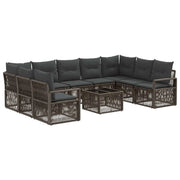 Set Divano da Giardino 10 pcs Grigio polyrattan