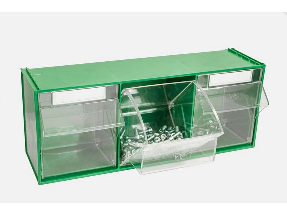 1pz cassettiera componibile fox 105 verde 3 cassetti mm. 600x214x240 h cod:ferx.vit23961