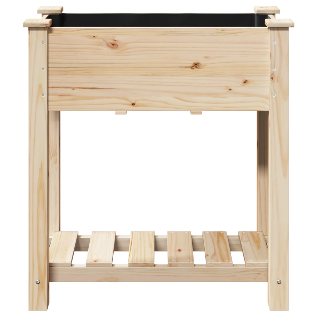 Fioriera da giardino  con ripiano 71x37x76 cm in legno massello di abete