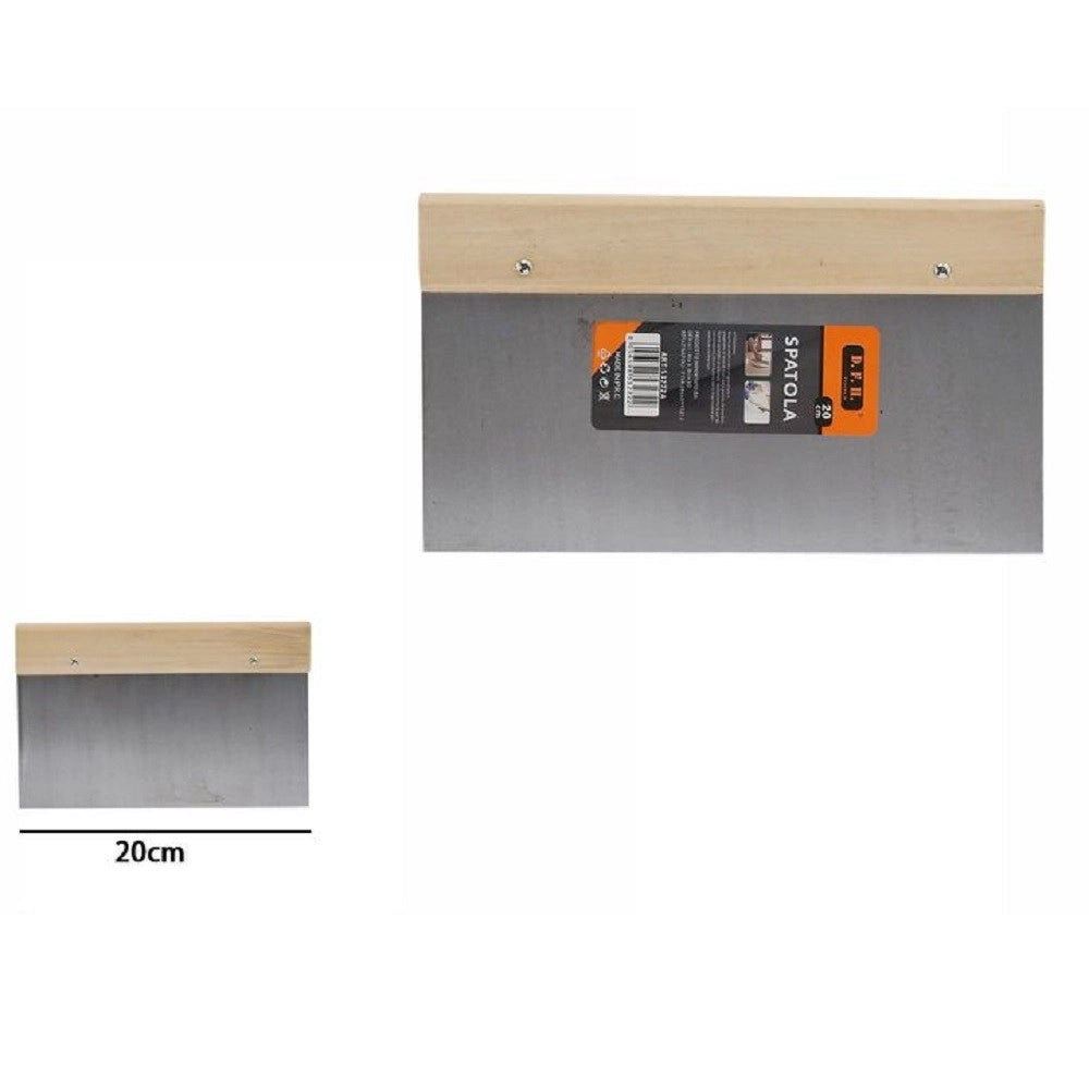 Trade Shop - Spatola Stecca Pareti Stucco In Acciaio Impugnatura Legno Da 20cm Pittore 53272a -