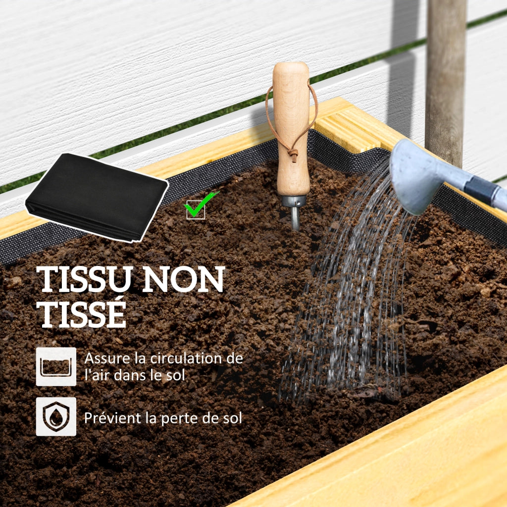 Fioriera rialzata da giardino in legno con 2 fori di drenaggio ¨C Minimal ¨C 100x30x70.5 cm