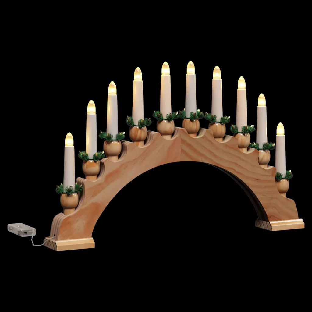 Arco di Candele di Natale con 10 Candele LED 3 pz-Decorazioni natalizie Marrone
