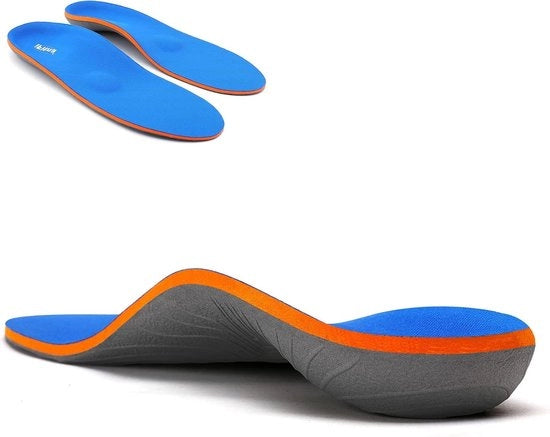 Inlegzoli ortopedici unisex per piedi piatti - Larghezza completa con arco del piede per supporto - Allevia fasciite plantare - Assorbe gli impatti - Riduci il dolore al piede - Adatto per scarpe da lavoro atletiche - Misura: