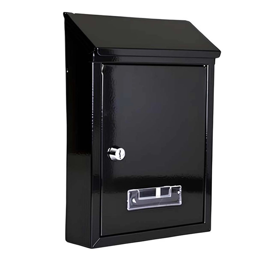 Cassetta delle lettere metallica impermeabile e antiruggine 30×21,7×7 cm Nero Avizar
