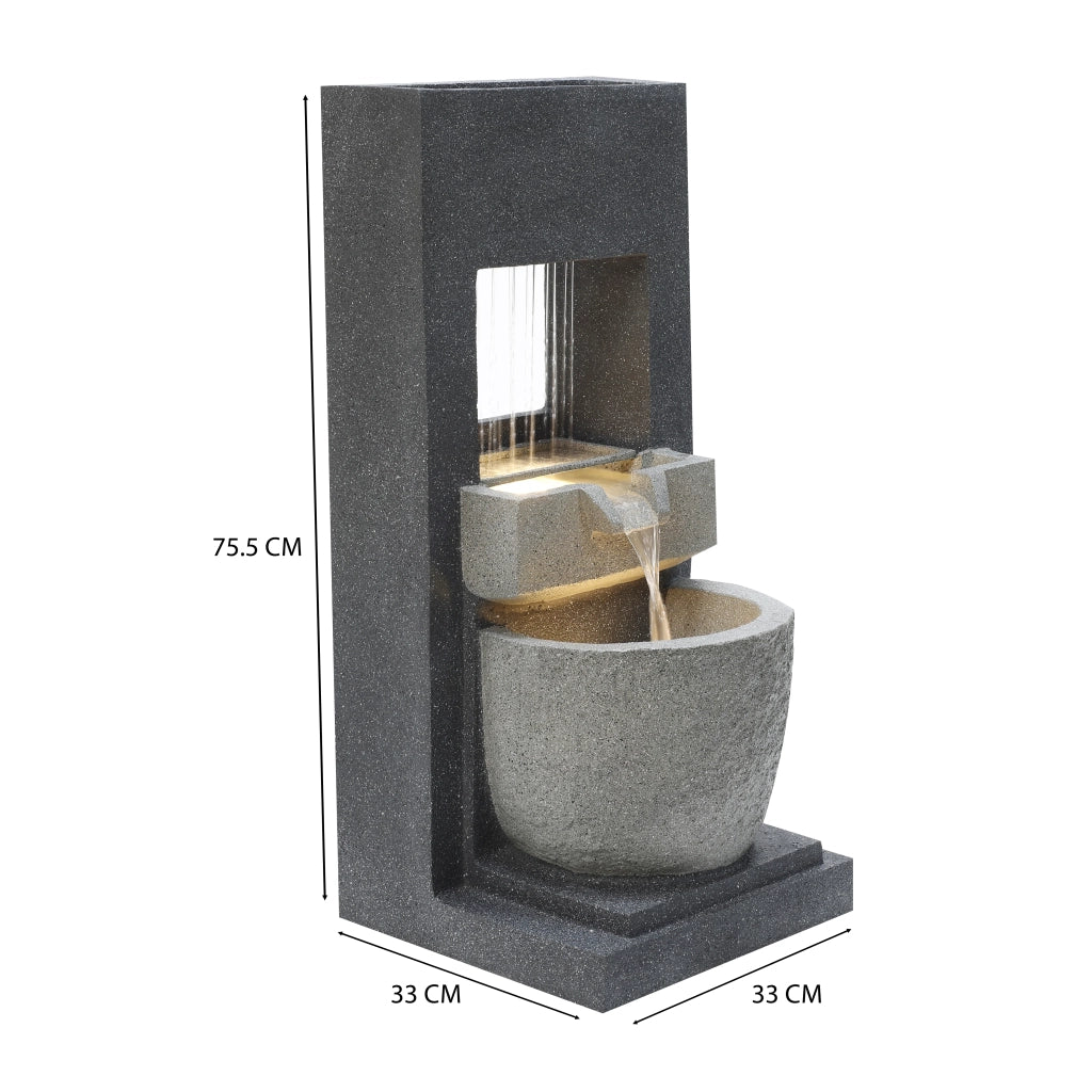 Fontana da Giardino Elettrica Cascade Springs con LED e Vano Porta Piante